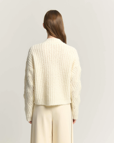 Pulli in Ajour grossmaschig (ecru)
