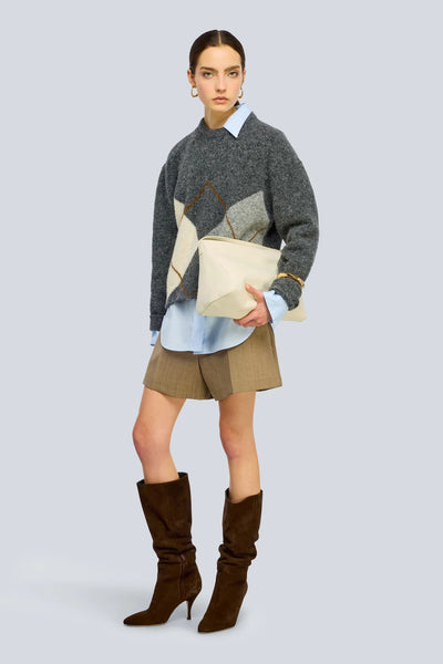 Pullover (anthrazit/ecru/braun)