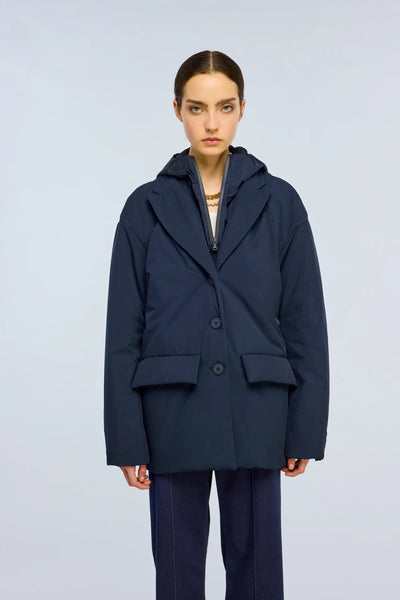 Jacke gefüttert mit Kapuzeneinsatz (marine)