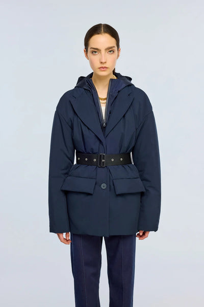 Jacke gefüttert mit Kapuzeneinsatz (marine)