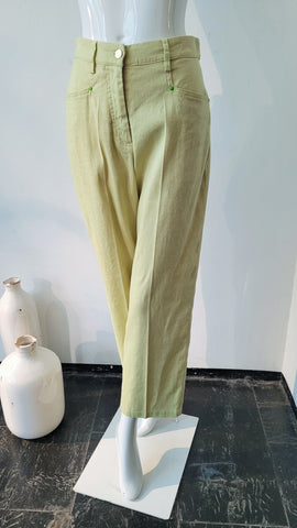 Weite Hose aus Leinen-Baumwollmischung (lindgrün)(-30%)