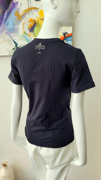 Tailliertes Shirt mit Tasche und Details (dunkelblau)(-40%)