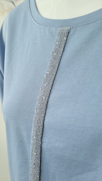 Longshirt mit seitlicher Raffung und Details (-50%)