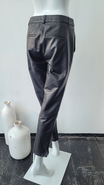 Lederhose in Chino-Stil (schwarz)